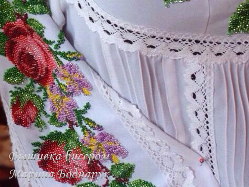 БИСЕР: Вышивка бисером на одежде, Бисер мастер Марина Боднарук блузка - фото 01_07