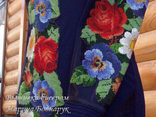 БИСЕР: Вышивка бисером на одежде, Бисер мастер Марина Боднарук платье - фото 01_11