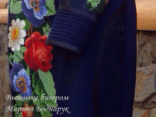 БИСЕР: Вышивка бисером на одежде, Бисер мастер Марина Боднарук платье - фото 01_12