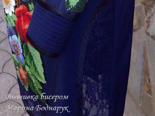 БИСЕР: Вышивка бисером на одежде, Бисер мастер Марина Боднарук платье - фото 01_14