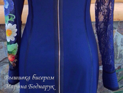 БИСЕР: Вышивка бисером на одежде, Бисер мастер Марина Боднарук платье - фото 01_16