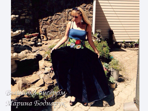 БИСЕР: Вышивка бисером на одежде, Бисер мастер Марина Боднарук платье - фото 03_06